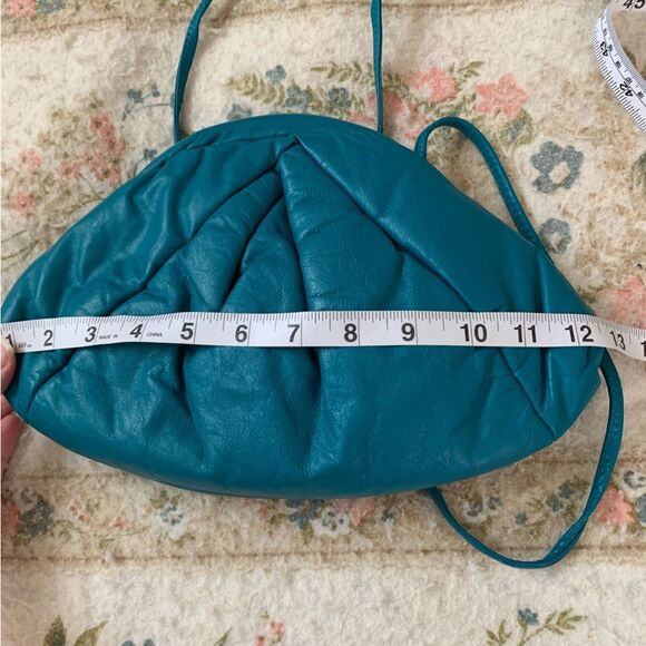 Vintage Park Avenue Int. Genuine Leather Teal Shoulder Bag | Made in USA 80s 90s - Picture 7 of 9